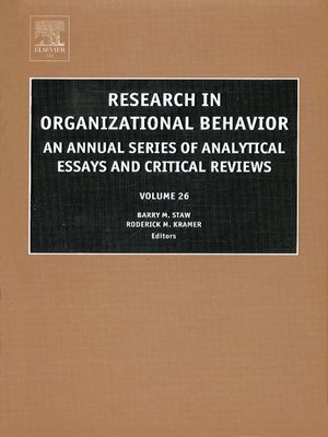 cover image of Research in Organizational Behavior